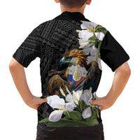 Philippines Eagle with Coat Of Arm Family Matching Summer Maxi Dress and Hawaiian Shirt Simple Sampaguita Jasmine - Wonder Print Shop