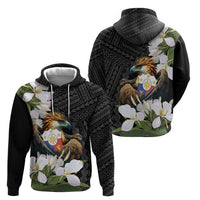 Philippines Eagle with Coat Of Arm Hoodie Simple Sampaguita Jasmine - Wonder Print Shop