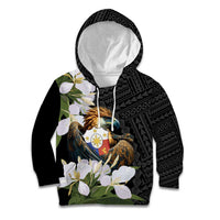 Philippines Eagle with Coat Of Arm Kid Hoodie Simple Sampaguita Jasmine - Wonder Print Shop