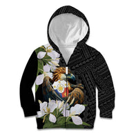 Philippines Eagle with Coat Of Arm Kid Hoodie Simple Sampaguita Jasmine - Wonder Print Shop