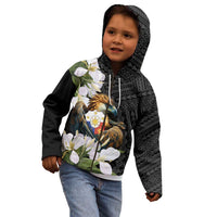 Philippines Eagle with Coat Of Arm Kid Hoodie Simple Sampaguita Jasmine - Wonder Print Shop