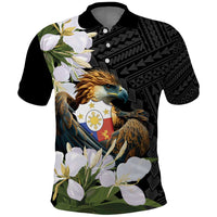 Philippines Eagle with Coat Of Arm Polo Shirt Simple Sampaguita Jasmine - Wonder Print Shop