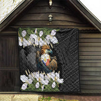 Philippines Eagle with Coat Of Arm Quilt Simple Sampaguita Jasmine - Wonder Print Shop