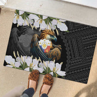 Philippines Eagle with Coat Of Arm Rubber Doormat Simple Sampaguita Jasmine - Wonder Print Shop