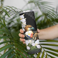 Philippines Eagle with Coat Of Arm Skinny Tumbler Simple Sampaguita Jasmine - Wonder Print Shop