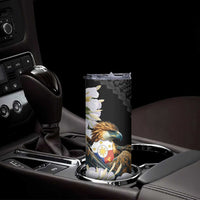 Philippines Eagle with Coat Of Arm Skinny Tumbler Simple Sampaguita Jasmine - Wonder Print Shop