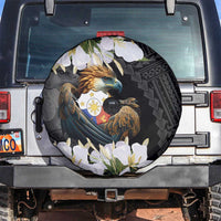 Philippines Eagle with Coat Of Arm Spare Tire Cover Simple Sampaguita Jasmine - Wonder Print Shop