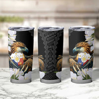 Philippines Eagle with Coat Of Arm Tumbler Cup Simple Sampaguita Jasmine - Wonder Print Shop