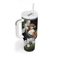 Philippines Eagle with Coat Of Arm Tumbler With Handle Simple Sampaguita Jasmine - Wonder Print Shop