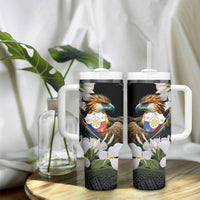 Philippines Eagle with Coat Of Arm Tumbler With Handle Simple Sampaguita Jasmine - Wonder Print Shop