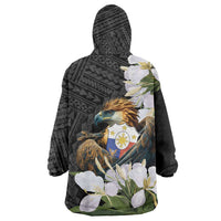 Philippines Eagle with Coat Of Arm Wearable Blanket Hoodie Simple Sampaguita Jasmine - Wonder Print Shop
