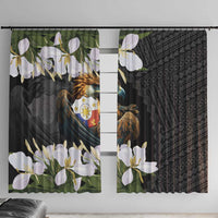 Philippines Eagle with Coat Of Arm Window Curtain Simple Sampaguita Jasmine - Wonder Print Shop