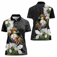 Philippines Eagle with Coat Of Arm Women Polo Shirt Simple Sampaguita Jasmine - Wonder Print Shop