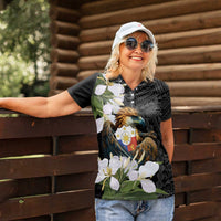 Philippines Eagle with Coat Of Arm Women Polo Shirt Simple Sampaguita Jasmine - Wonder Print Shop