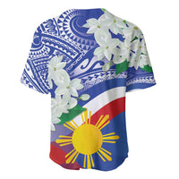 Philippines Flag Baseball Jersey Sampaguita Jasmine with Polynesian Tribal LT9 - Wonder Print Shop