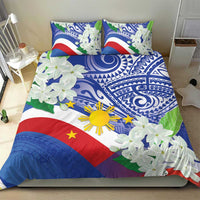 Philippines Flag Bedding Set Sampaguita Jasmine with Polynesian Tribal LT9 - Wonder Print Shop
