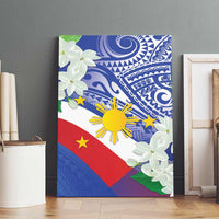 Philippines Flag Canvas Wall Art Sampaguita Jasmine with Polynesian Tribal LT9 - Wonder Print Shop