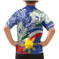 Philippines Flag Family Matching Mermaid Dress and Hawaiian Shirt Sampaguita Jasmine with Polynesian Tribal LT9 - Wonder Print Shop