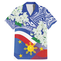 Philippines Flag Family Matching Mermaid Dress and Hawaiian Shirt Sampaguita Jasmine with Polynesian Tribal LT9 - Wonder Print Shop