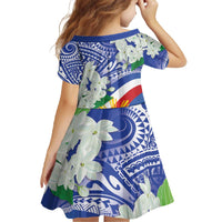 Philippines Flag Family Matching Off The Shoulder Long Sleeve Dress and Hawaiian Shirt Sampaguita Jasmine with Polynesian Tribal - Wonder Print Shop