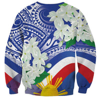 Philippines Flag Sweatshirt Sampaguita Jasmine with Polynesian Tribal - Wonder Print Shop