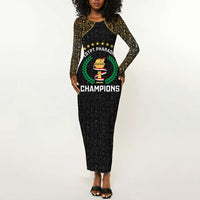 Custom Egypt Pharaohs Long Sleeve Bodycon Dress African Football Champions 2025
