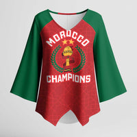 Custom Morocco Atlas Lions Kimono Sleeve Blouse African Football Champions 2025