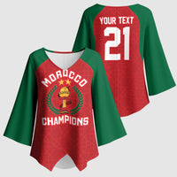 Custom Morocco Atlas Lions Kimono Sleeve Blouse African Football Champions 2025