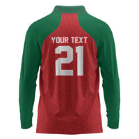 Custom Morocco Atlas Lions Long Sleeve Polo Shirt African Football Champions 2025