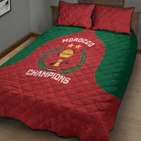 Morocco Atlas Lions Quilt Bed Set African Football Champions 2025
