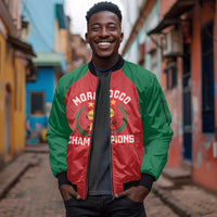Custom Morocco Atlas Lions Sleeve Zip Bomber Jacket African Football Champions 2025