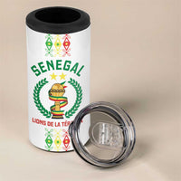 Custom Senegal Lions of Teranga 4 in 1 Can Cooler Tumbler African Football Champions 2025