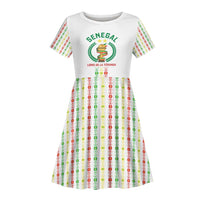Custom Senegal Lions of Teranga Kid Short Sleeve Dress African Football Champions 2025