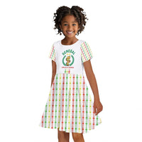 Custom Senegal Lions of Teranga Kid Short Sleeve Dress African Football Champions 2025