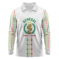 Custom Senegal Lions of Teranga Long Sleeve Polo Shirt African Football Champions 2025
