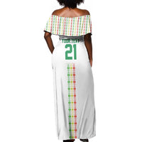 Custom Senegal Lions of Teranga Off Shoulder Maxi Dress African Football Champions 2025
