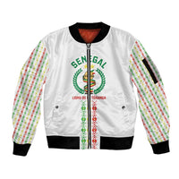 Custom Senegal Lions of Teranga Sleeve Zip Bomber Jacket African Football Champions 2025