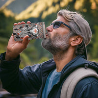 Native American Buffalo Skull 4 in 1 Can Cooler Tumbler with Dream Catchers Feathers