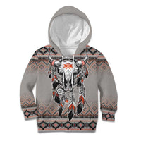 Native American Buffalo Skull Kid Hoodie with Dream Catchers Feathers