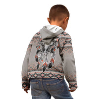 Native American Buffalo Skull Kid Hoodie with Dream Catchers Feathers