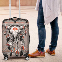 Native American Buffalo Skull Luggage Cover with Dream Catchers Feathers