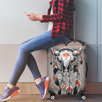 Native American Buffalo Skull Luggage Cover with Dream Catchers Feathers
