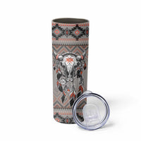 Native American Buffalo Skull Skinny Tumbler with Dream Catchers Feathers