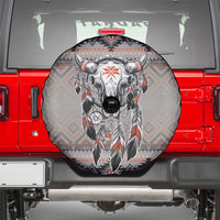 Native American Buffalo Skull Spare Tire Cover with Dream Catchers Feathers