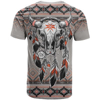 Native American Buffalo Skull T Shirt with Dream Catchers Feathers