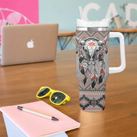 Native American Buffalo Skull Tumbler With Handle with Dream Catchers Feathers