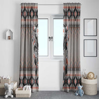 Native American Buffalo Skull Window Curtain with Dream Catchers Feathers