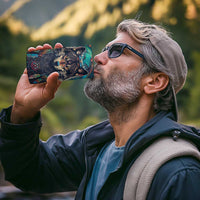 Native American Wolves 4 in 1 Can Cooler Tumbler with Dream Catchers Feathers