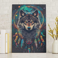 Native American Wolves Canvas Wall Art with Dream Catchers Feathers