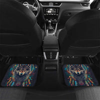Native American Wolves Car Mats with Dream Catchers Feathers